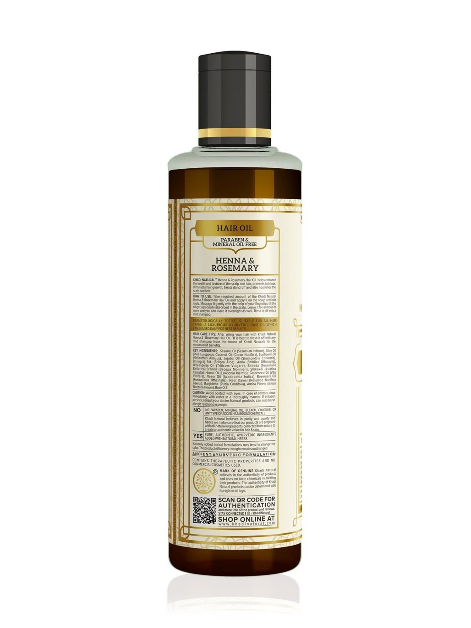 Khadi Natural Henna & Rosemary Hair Oil - 210 ml
