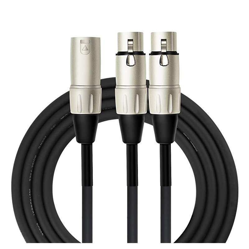Cable Y-301-01 - 1 Foot - XLR Male to Dual XLR Female Y-Cable
