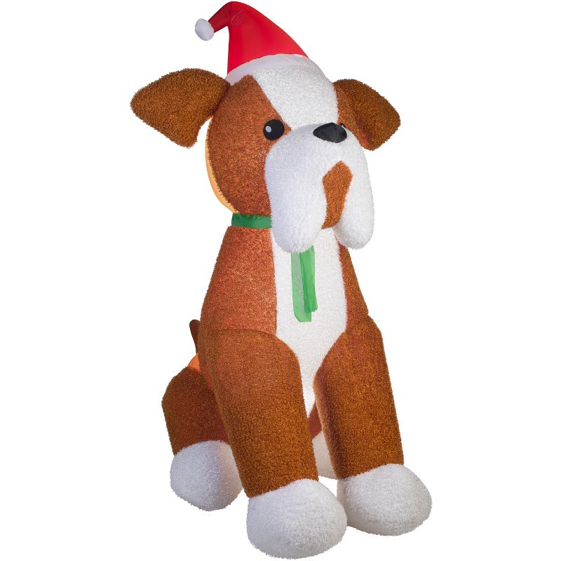 Gemmy Christmas Airblown Inflatable Mixed Media French Bulldog Giant, brown