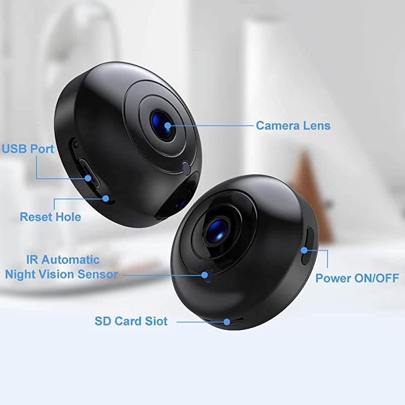 Mini Hidden-Camera WiFi-Spy Camera Wireless 1080P,  Small Spy Cam Nanny Cam with Audio and Video Recording Micro Surveillance Camera for Live Stream/Night Vision/Motion Activated with Phone APP