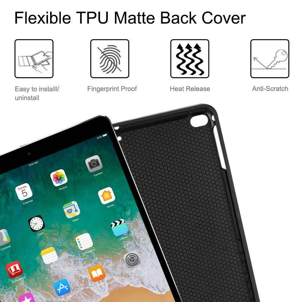 Fintie iPad 9.7 2018 Keyboard Case with Built-in Pencil Holder, [SlimShell] Soft TPU Back Protective Stand Cover with Magnetically Detachable Wireless Bluetooth Keyboard for Apple iPad 6th Gen, Black