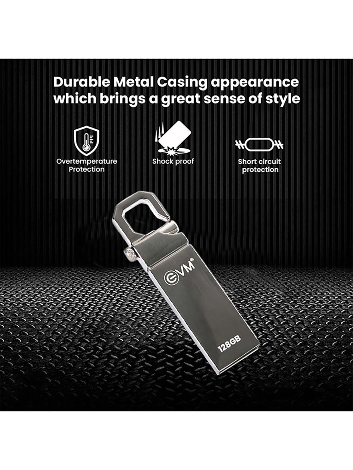 EVM EVMPD 128GB USB 2.0 Pendrive (Metallic Black)