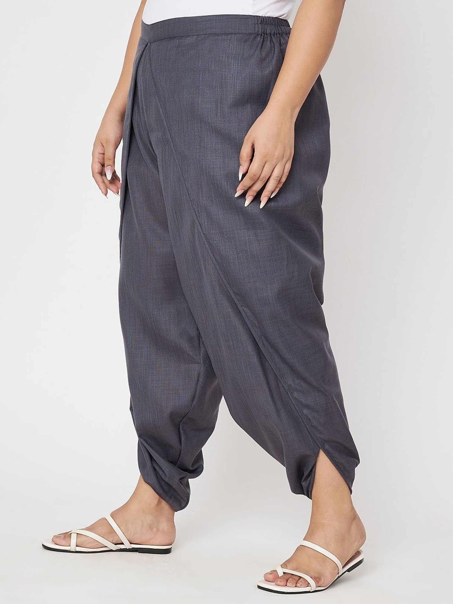 9rasa Grey Plus Size Dhoti Pants