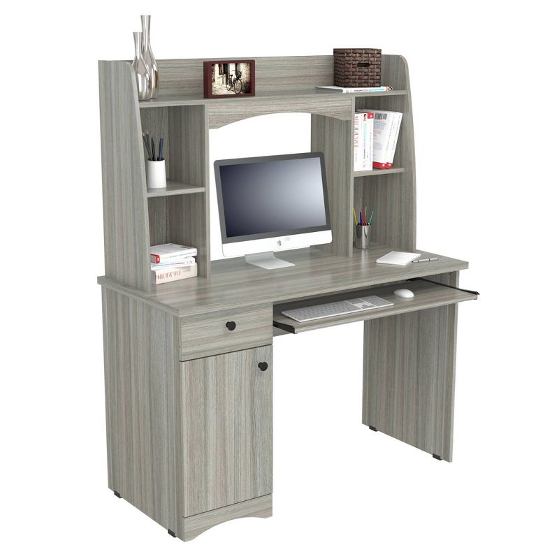 Workstation with Hutch Gray - Inval