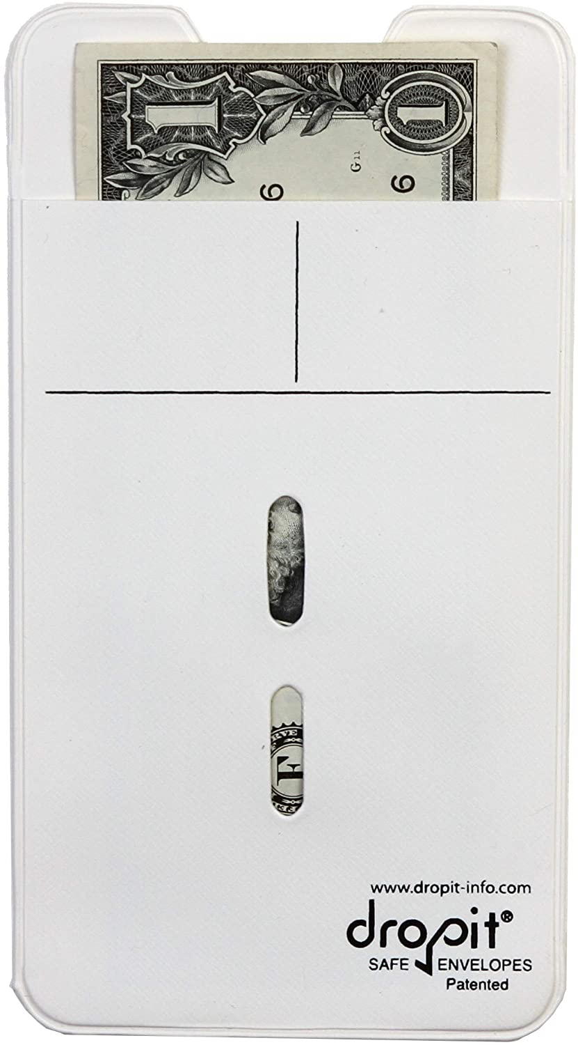 Reuseable Dropit Safe Envelope for Safe Depositing of Currency and Money | Organize Coupon, Currency and Other Documents| Use in Place of Paper envelopes and Save Money (White, 50)