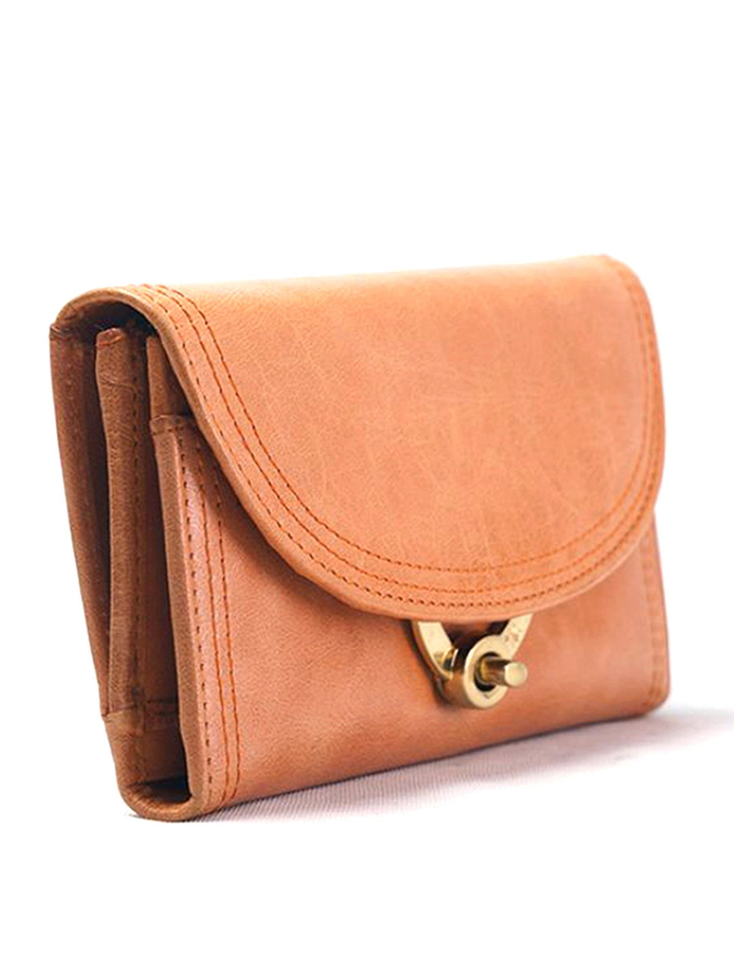 RI2K London Tan Leather Tri-Fold Wallet