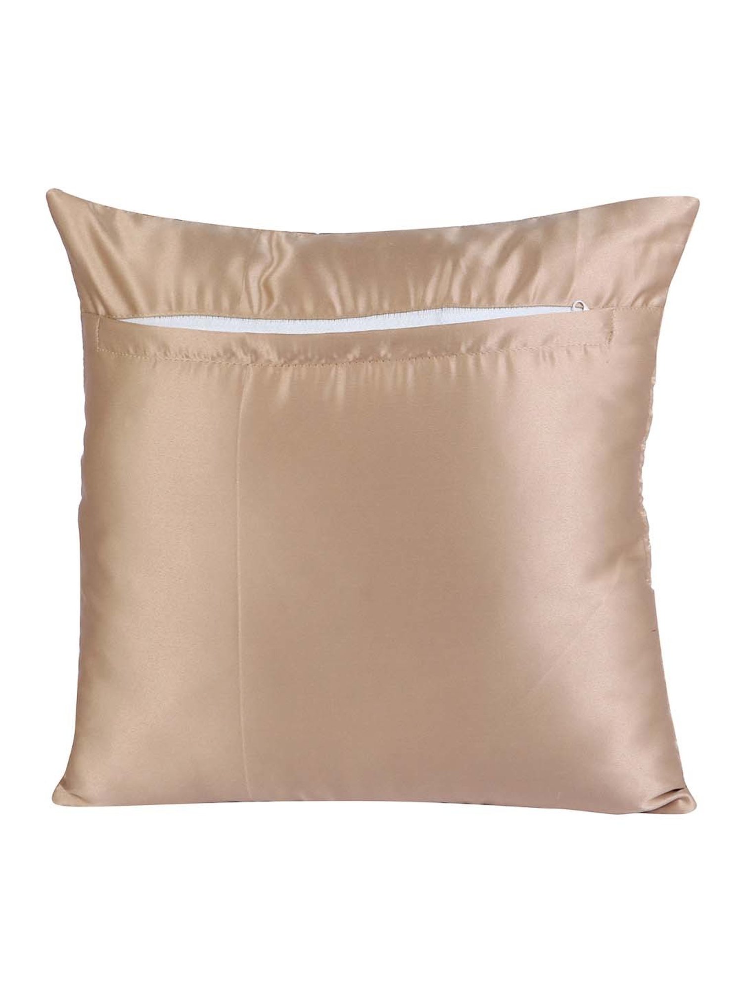 MFD HOME Furnishing Beige Satin Cushion Cover - Set of 5