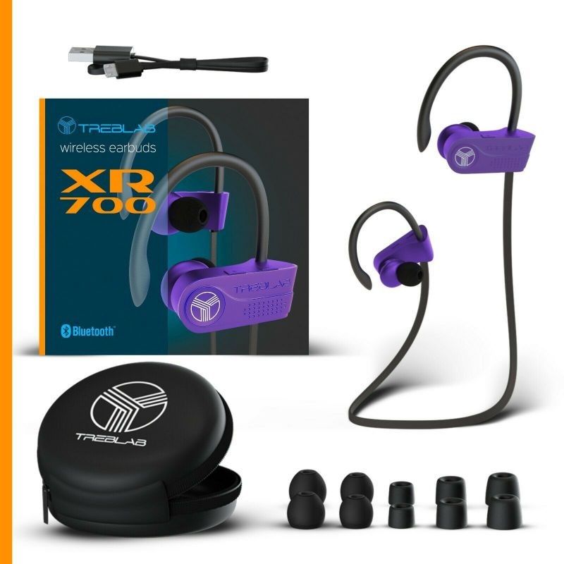 XR700 Purple Bluetooth Earphones Wireless Earbuds In Ear Waterproof IPX7