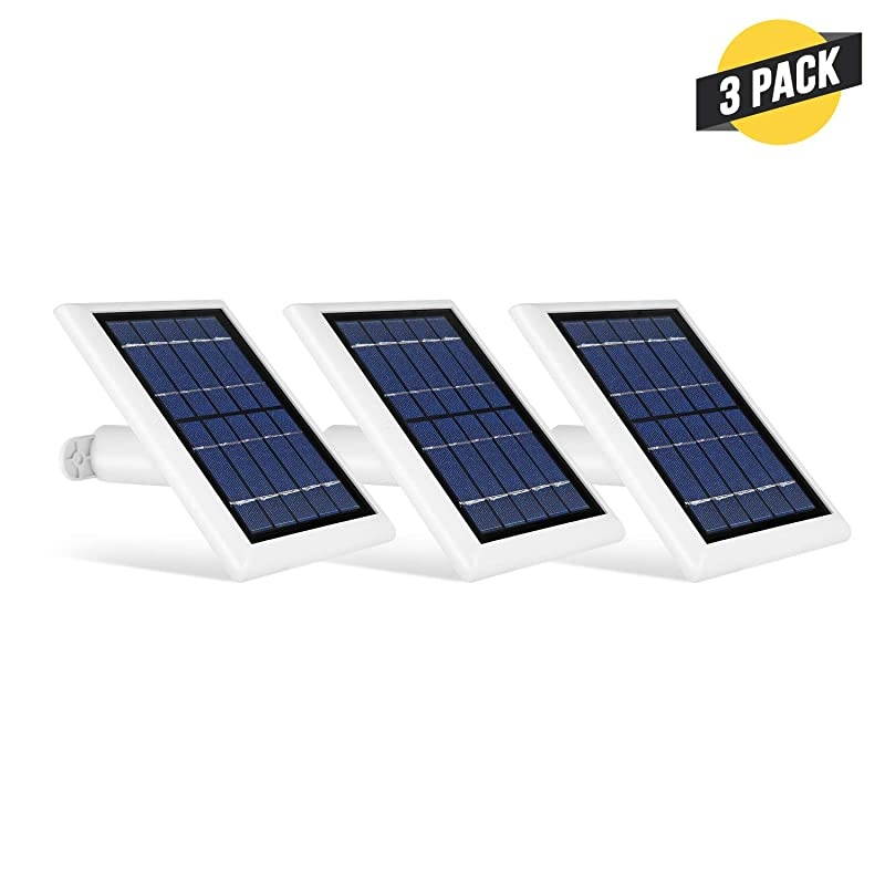 Solar Panel Compatible with Ring Spotlight Cam Battery Power Your Ring Surveillance Camera continuously 3 Pack White