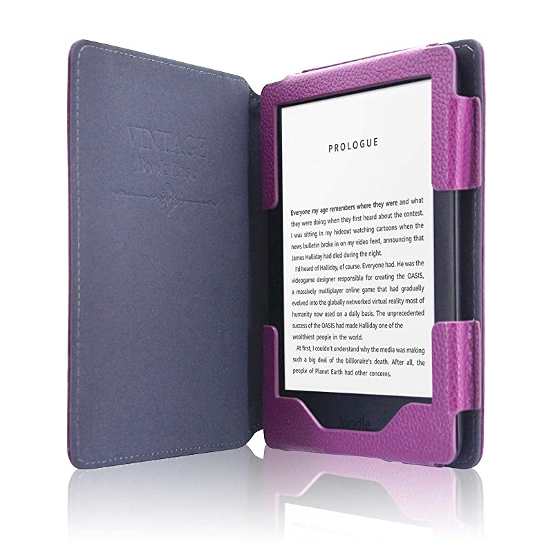 Case Fits All-New Kindle 10th Generation 2019 and 8th Gen 2016 ONLY (NOT FIT Kindle Paperwhite/Kindle Oasis), Folio Smart Leather Cover with Auto Wake Sleep & Front Pocket, Purple
