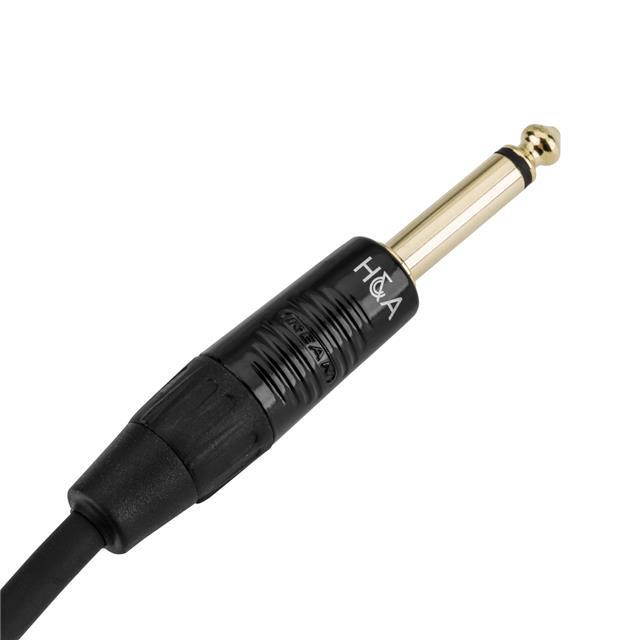 H&A Elite Pro 1/4" Male to Male Instrument Cable w/ Rean Gold Connectors, 6'