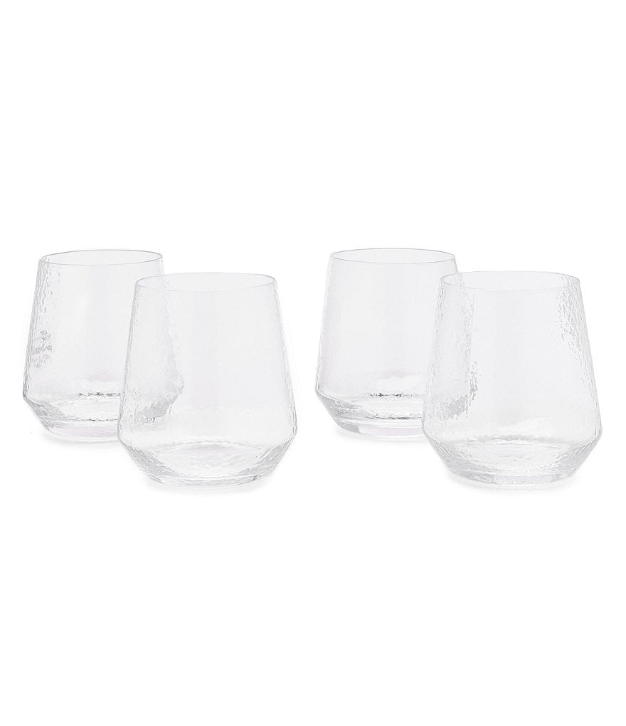 Southern Living Clear Textured Double Old-Fashioned Drinkware, Set of 4