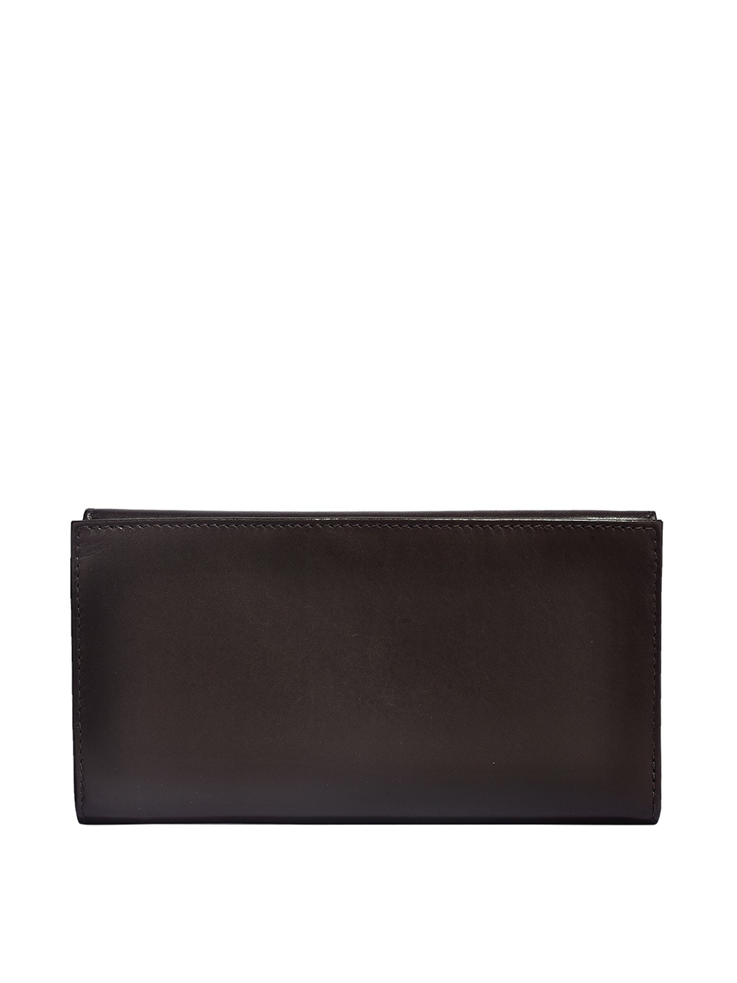 Eske Claire Brown Solid Tri-Fold Wallet for Women