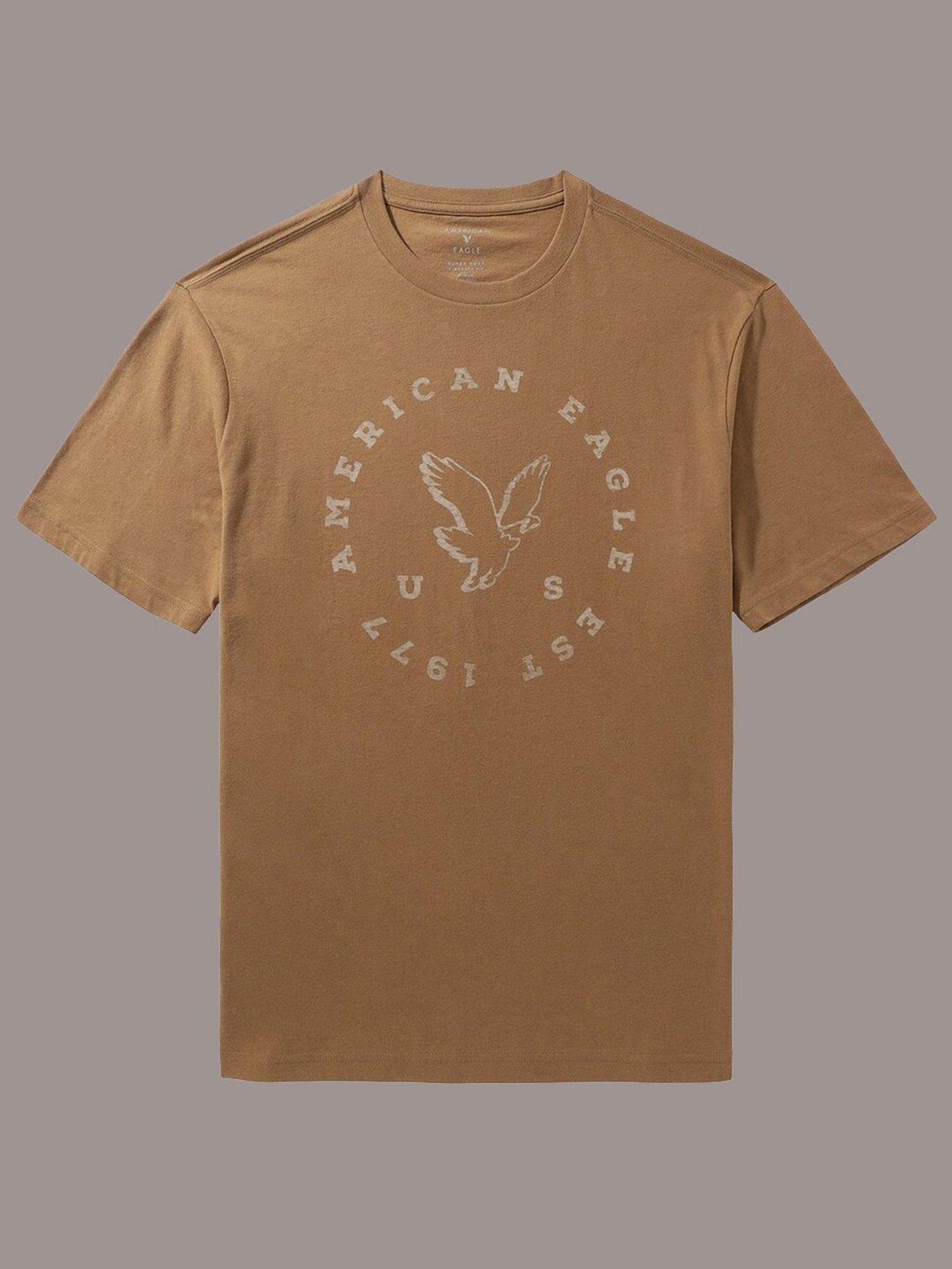 American Eagle Brown Regular Fit Printed T-Shirt