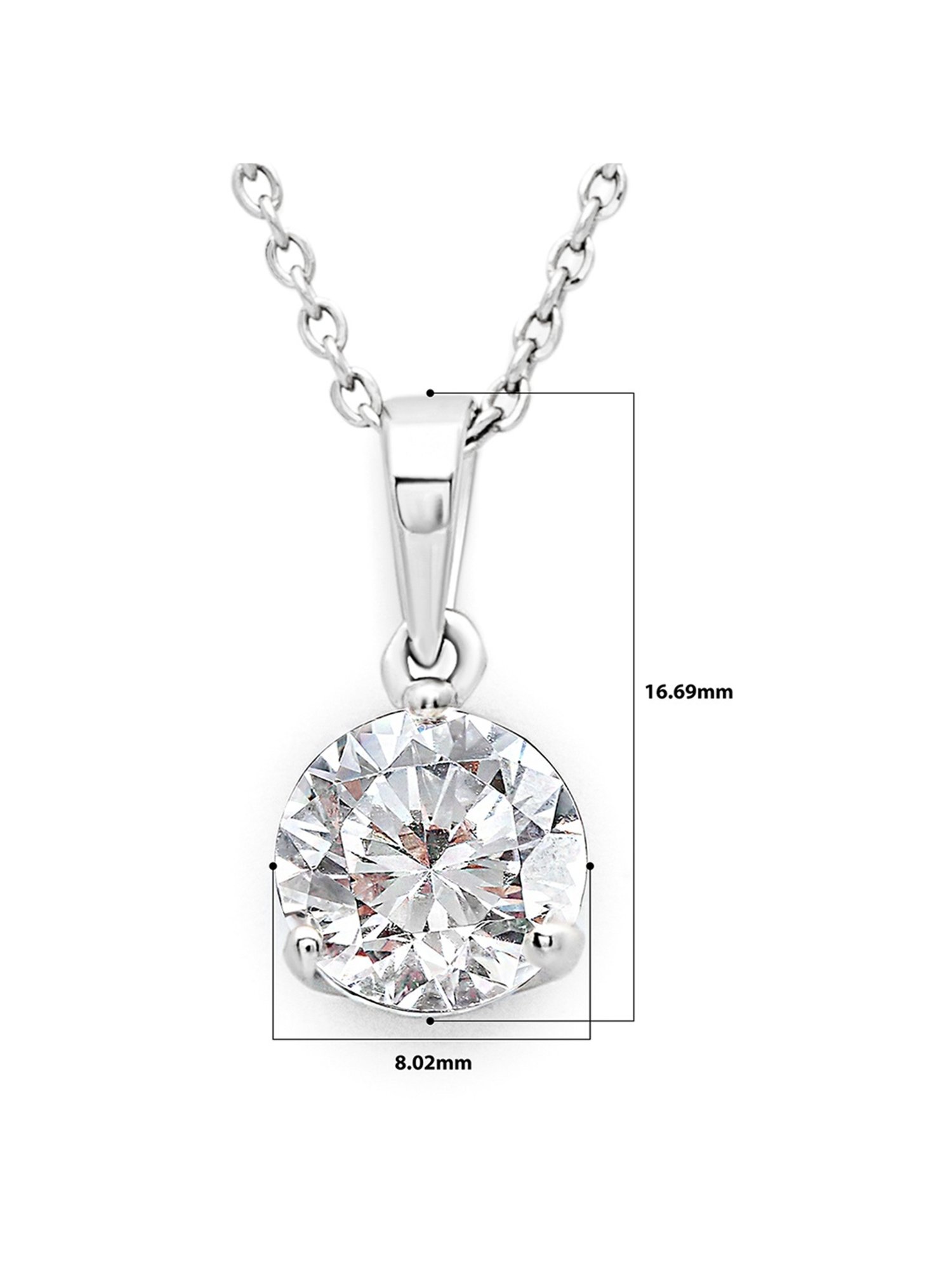 Silberry 92.5 Sterling Silver Solitaire Dream 8 mm Pendant