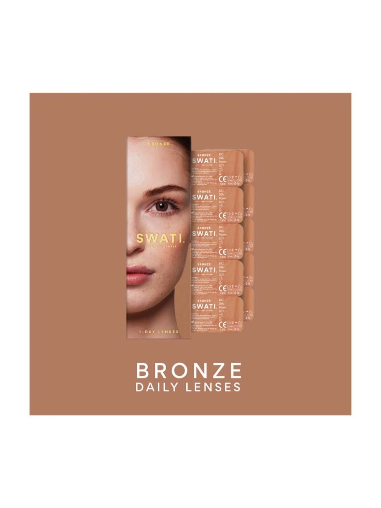 Swati Cosmetics Coloured Contact Lenses - Bronze (1 Day, Power -3.50)