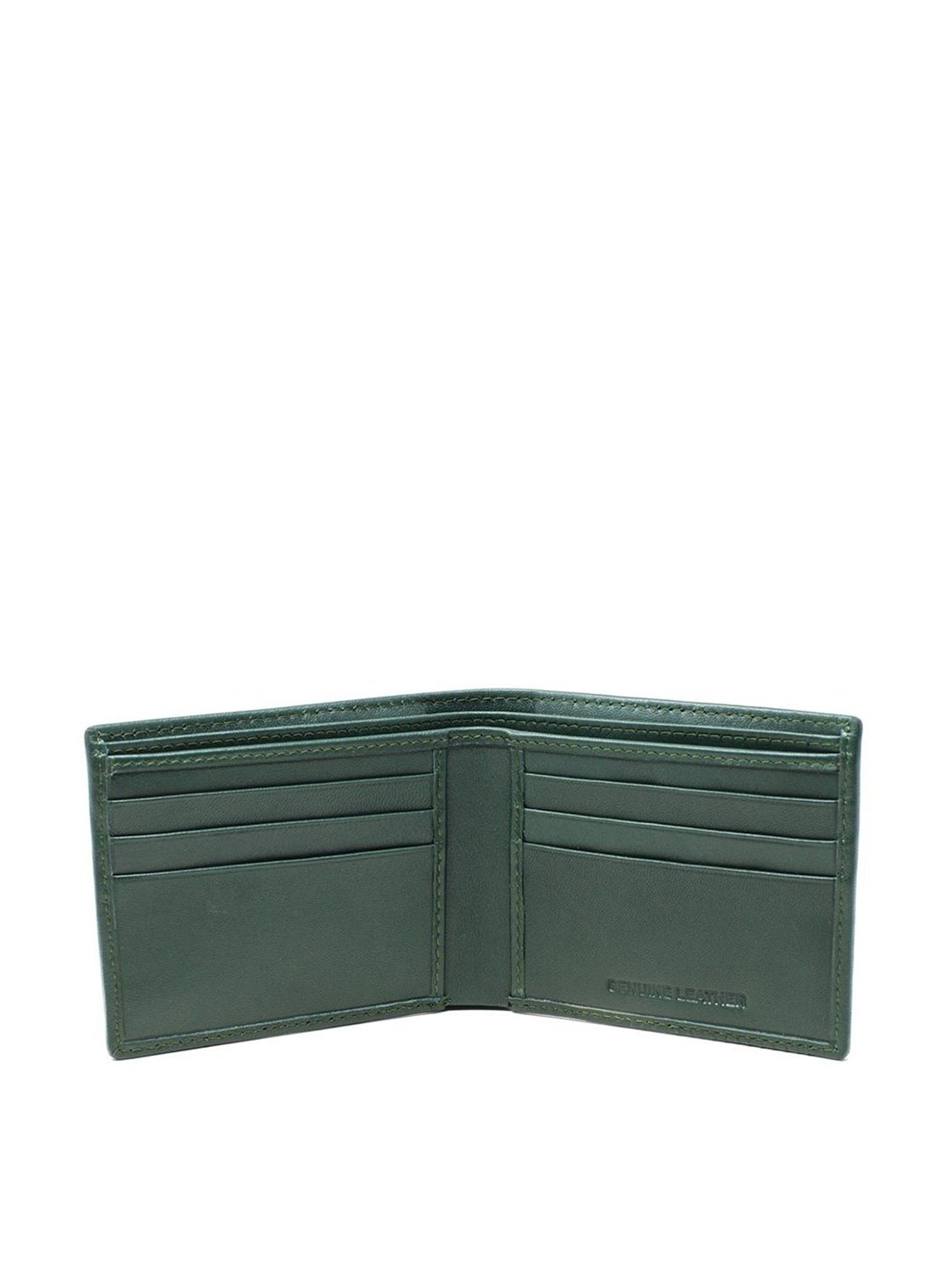 Tohl Viga Green Casual Leather Bi-Fold Wallet With Card Holder for Men