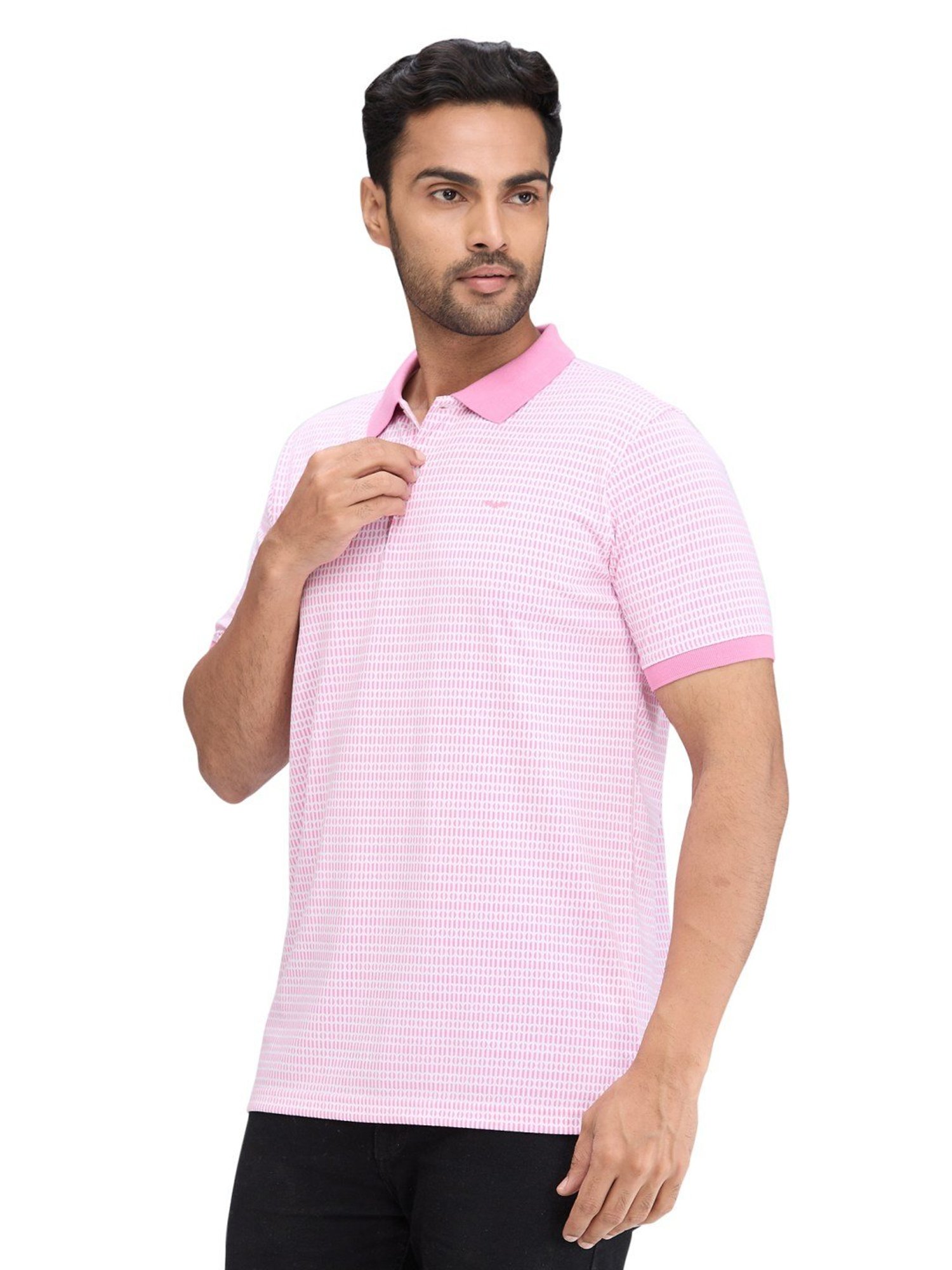 Park Avenue Violet Slim Fit Printed Polo T-Shirt