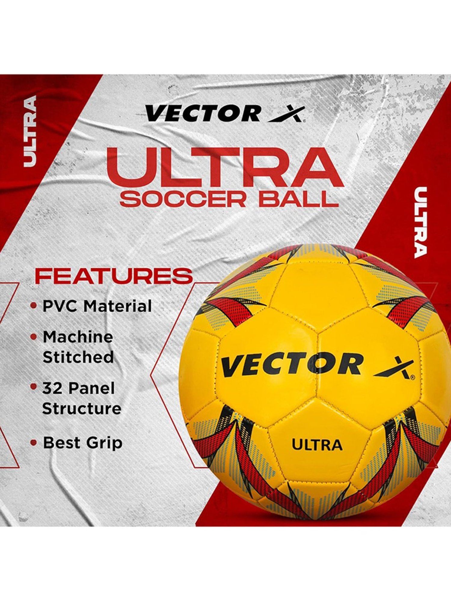 Vector X Ultra Machine Stitched Football (Yellow) Size - 5
