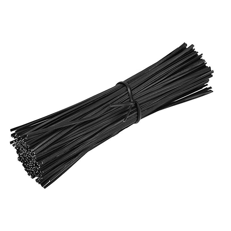 Metallic Twist Ties 100mmx18mm Plastic Black Cable Cord Ties 500pcs