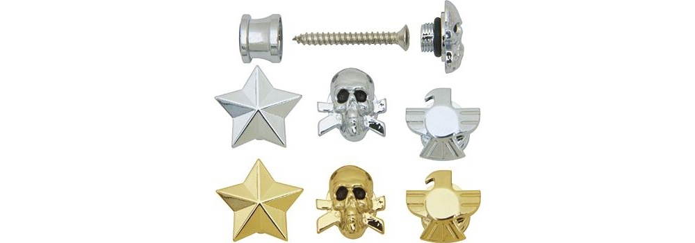 Grover-Trophy Custom Designed Strap Buttons Chrome Skull