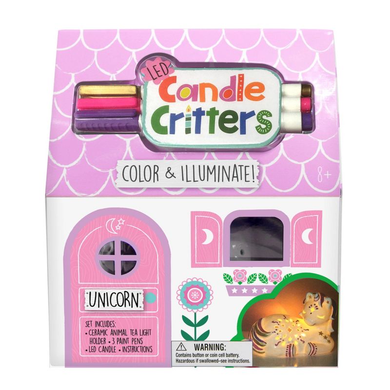 Bright Stripes LED Candle Critters - Unicorn