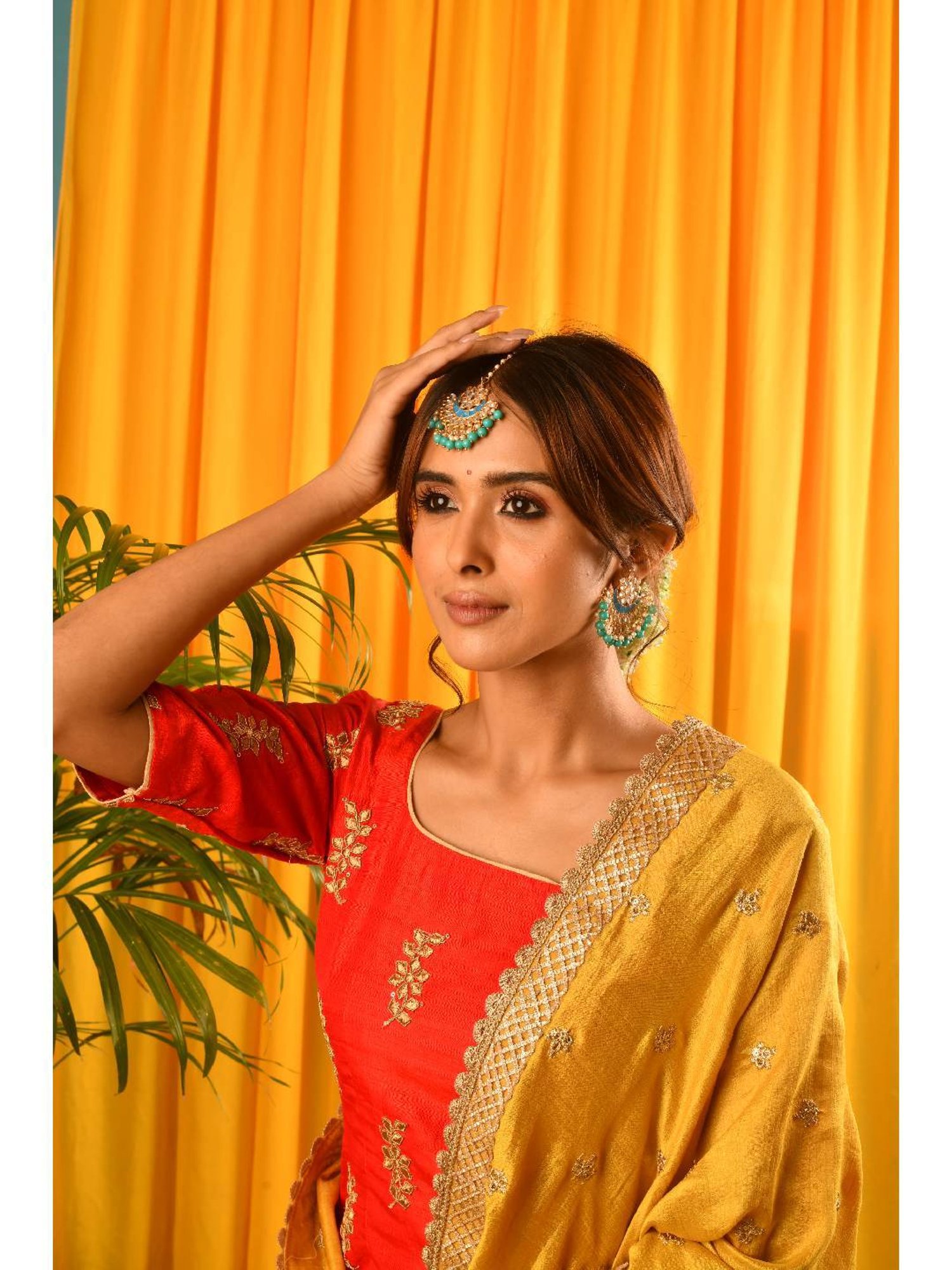 Jewelz Fashionable Earring & Maang Tikka for womens & Girls