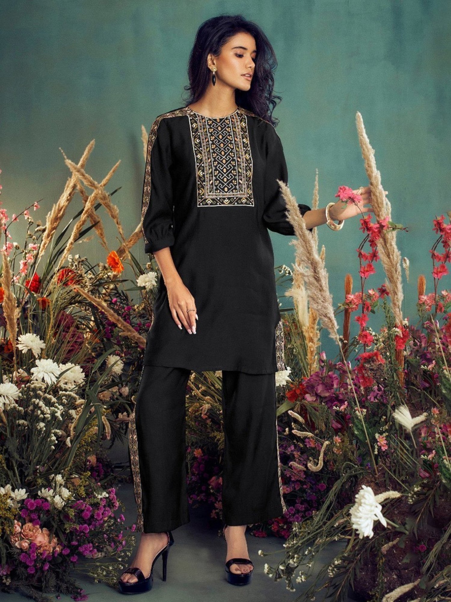 Autumnlane Archie Black Tunic with Pant Co-ord Set