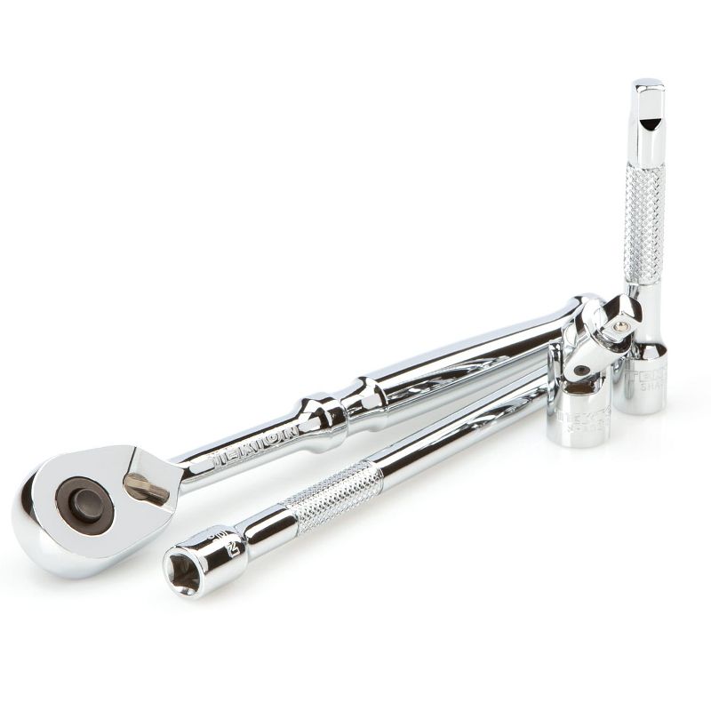 TEKTON SKT05302-D 55-Piece 0.25-Inch Drive 12-Point Universal Imperial Metric Socket and Ratchet Tool Set (5/32 - 9/16 in., 4 - 14 mm)