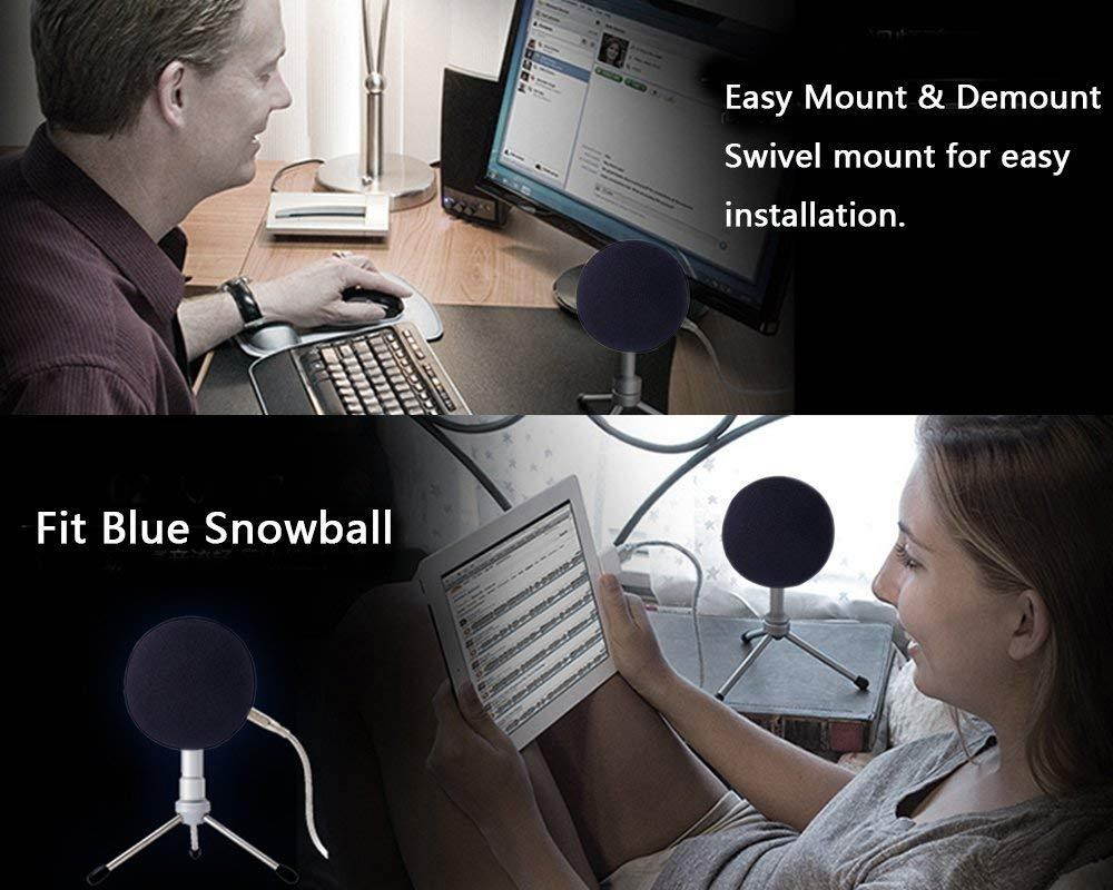 Professional Microphone Cover Foam Microphone Windscreen Wind Cover for Blue Snowball,Black