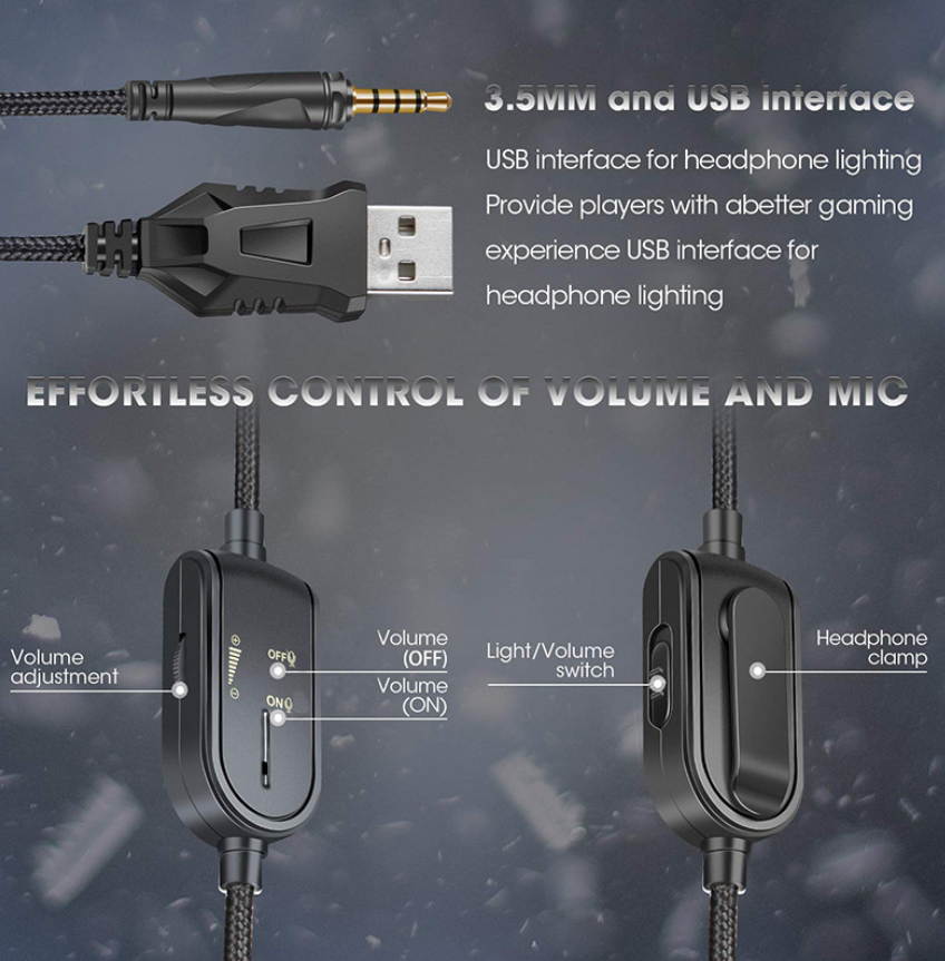 K8 head-mounted camouflage gaming headset luminous student computer PS4 headset color change brightness headphones speakers