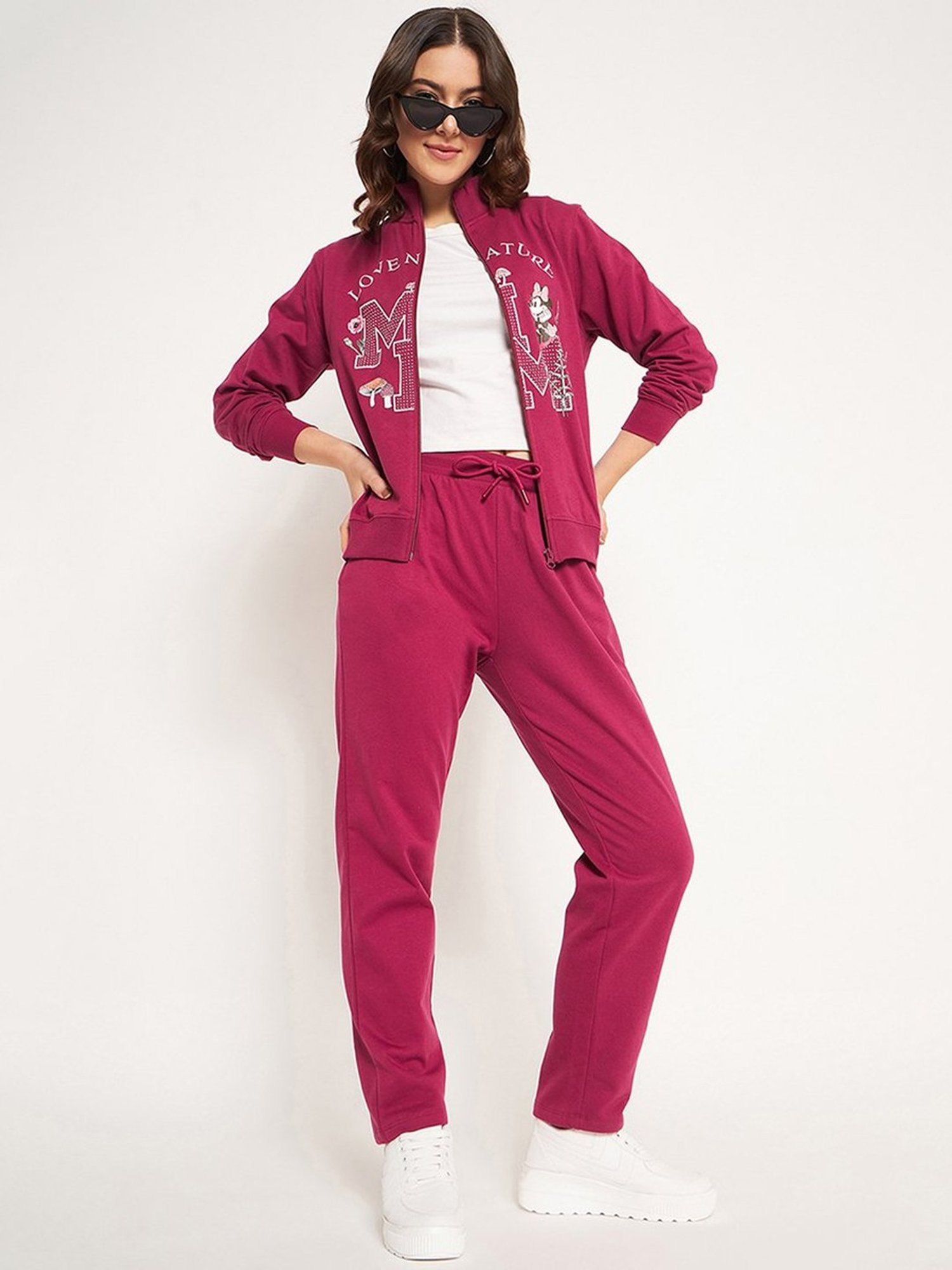 MADAME M Secret Purple Printed Sports Tracksuit
