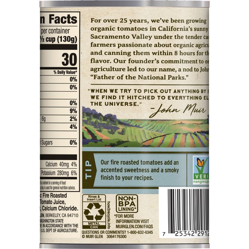 Muir Glen Fire Roasted Diced Tomatoes - 14oz