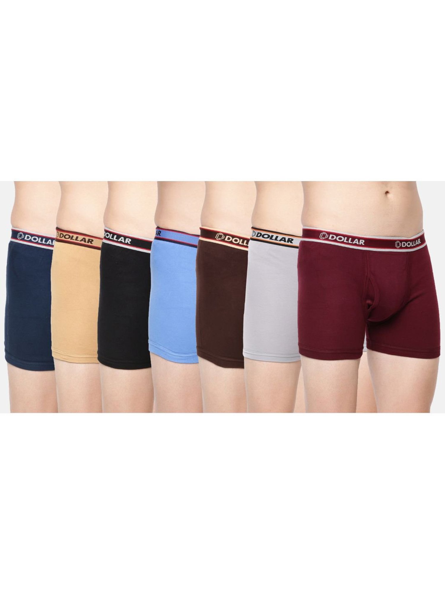 Dollar Bigboss Multicolored Cotton Regular Fit Trunks (Pack of 7)