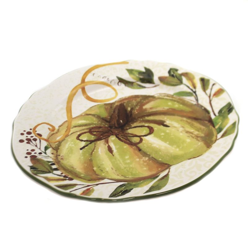 Tabletop 11.0" Pumpkin And Leaf Plate Thanksgiving Scalloped Edge K & K Interiors  -  Dining Plates