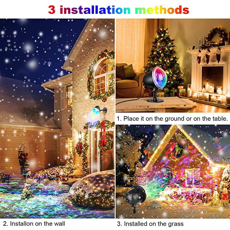 Wave LED Projector Light Ocean Wave proof LED Ripple RGB 3D Effect with Remote Control Undersea Strobe Projector Lamp for Christmas Halloween Wedding Party Holiday Disco Kids Adult