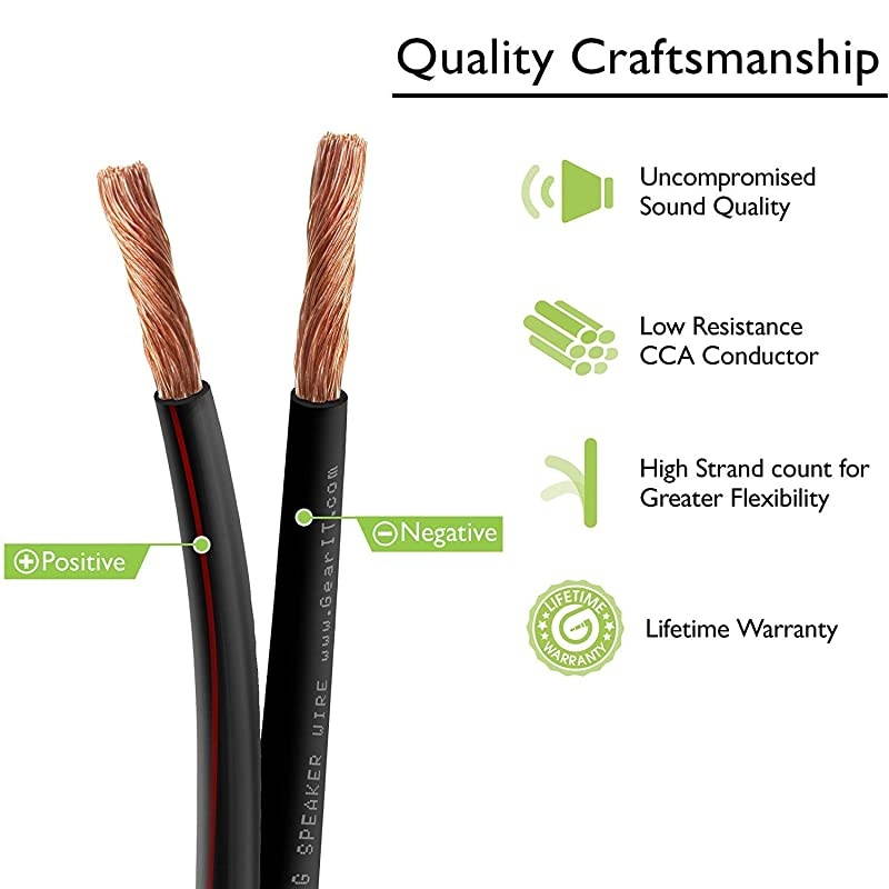 16AWG Speaker Wire  Pro Series 16 Gauge Speaker Wire Cable 500 Feet 1524 Meters Great Use for Home Theater Speakers and Car Speakers Black