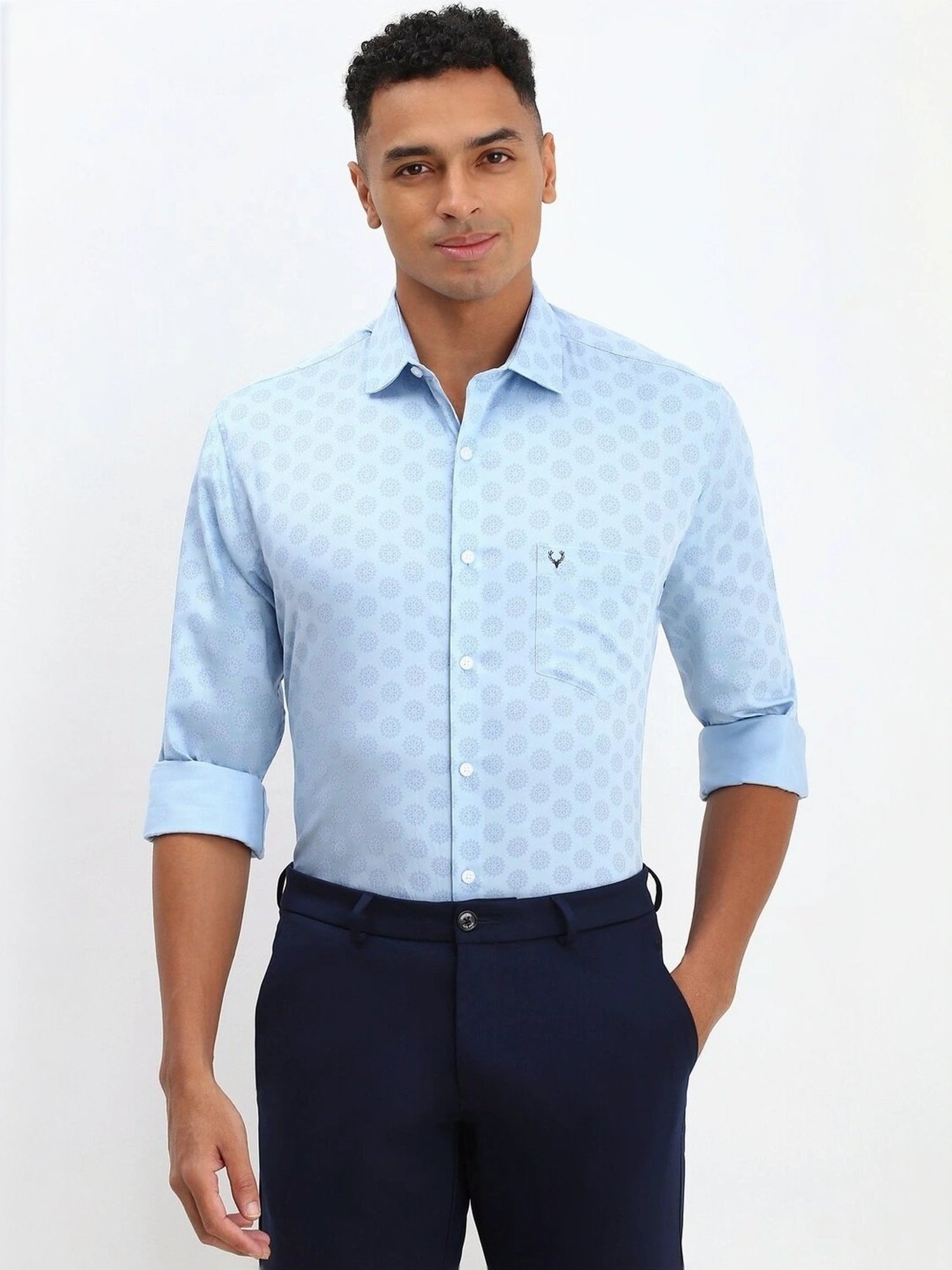 Arrow Sport Dark Green Cotton Slim Fit Shirt