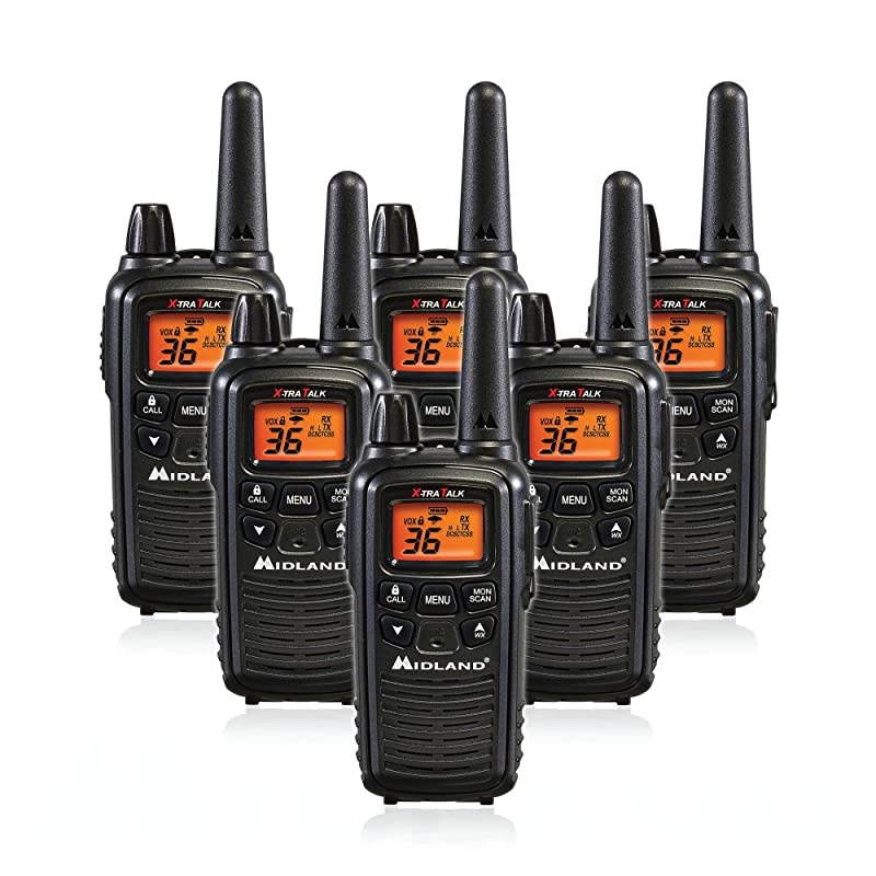 LXT600VP3 36 Channel FRS Two-Way Radio - Up to 30 Mile Range Walkie Talkie - Black (Pack of 6)