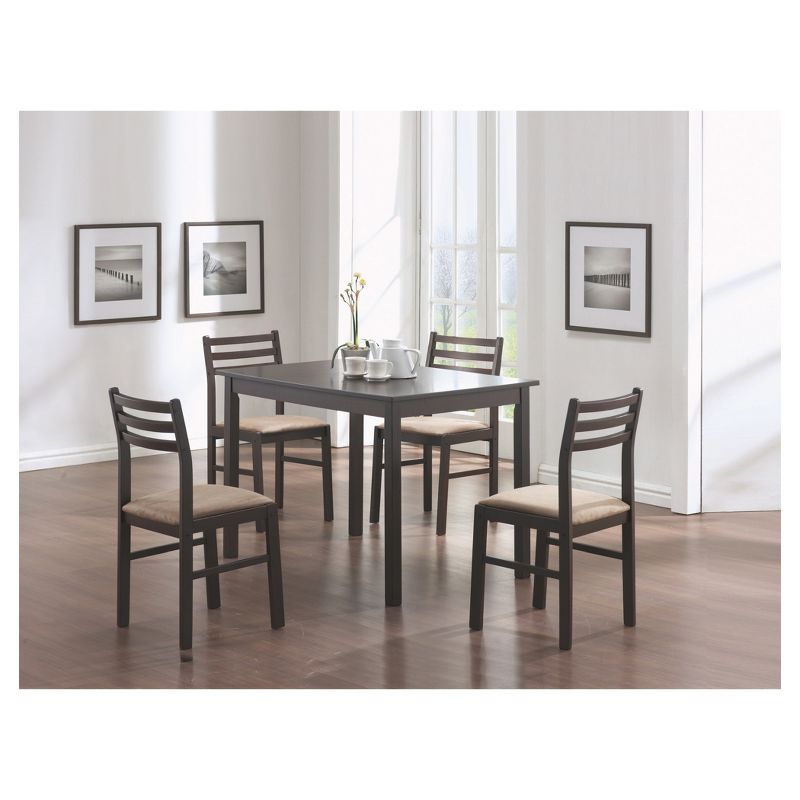 5pc Dining Set Cappuccino - EveryRoom