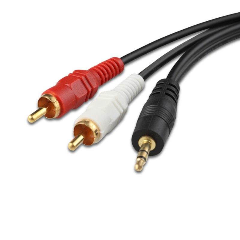 3.5 MM Male Jack to AV 2 RCA Male Stereo Music Audio Cable Cord AUX for Mp3 Pod Phone TV Sound Speakers X
