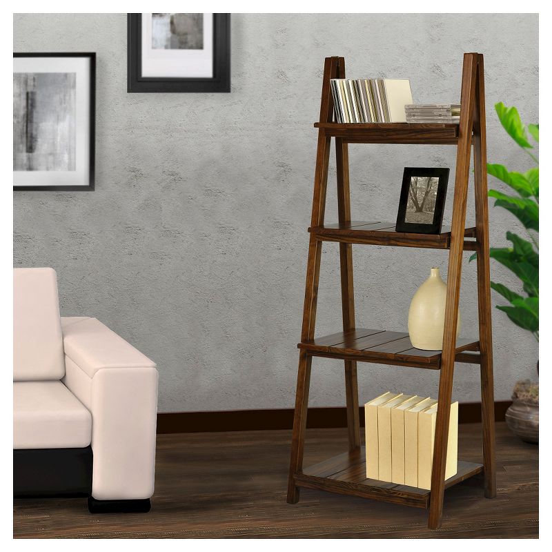 60" Folding Slatted Bookcase-4 Shelf