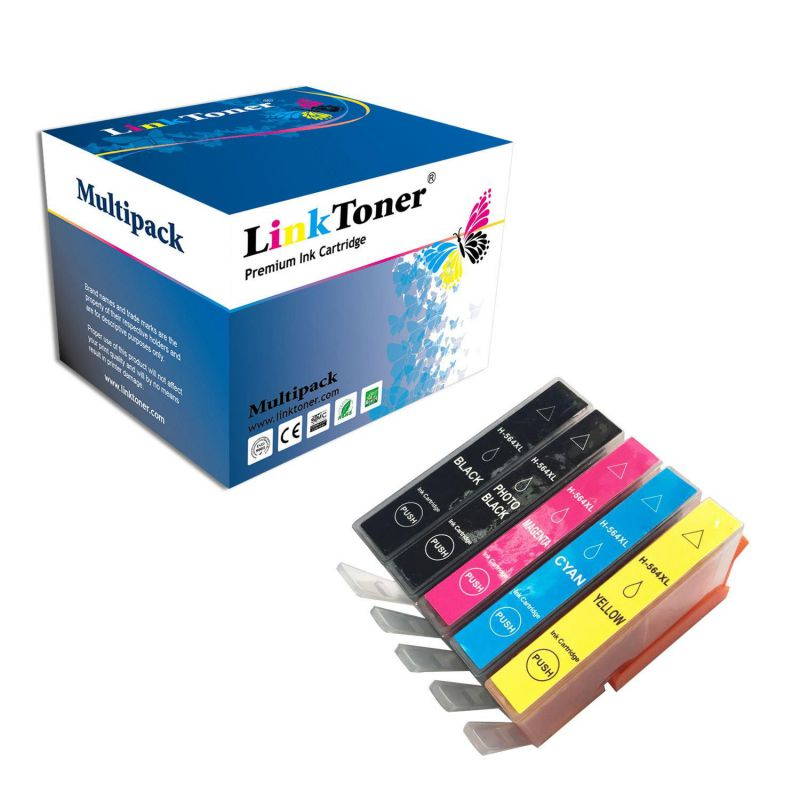 LinkToner  Compatible Ink Cartridges Replacement for HP 564, HP-564XL 5 Colors