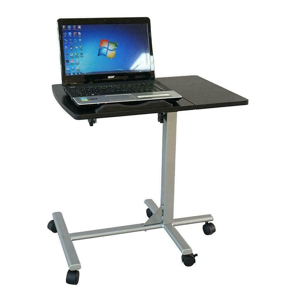 Adjustable Laptop Notebook Rolling Table Desk Stand Overbed Tiltable Tabletop