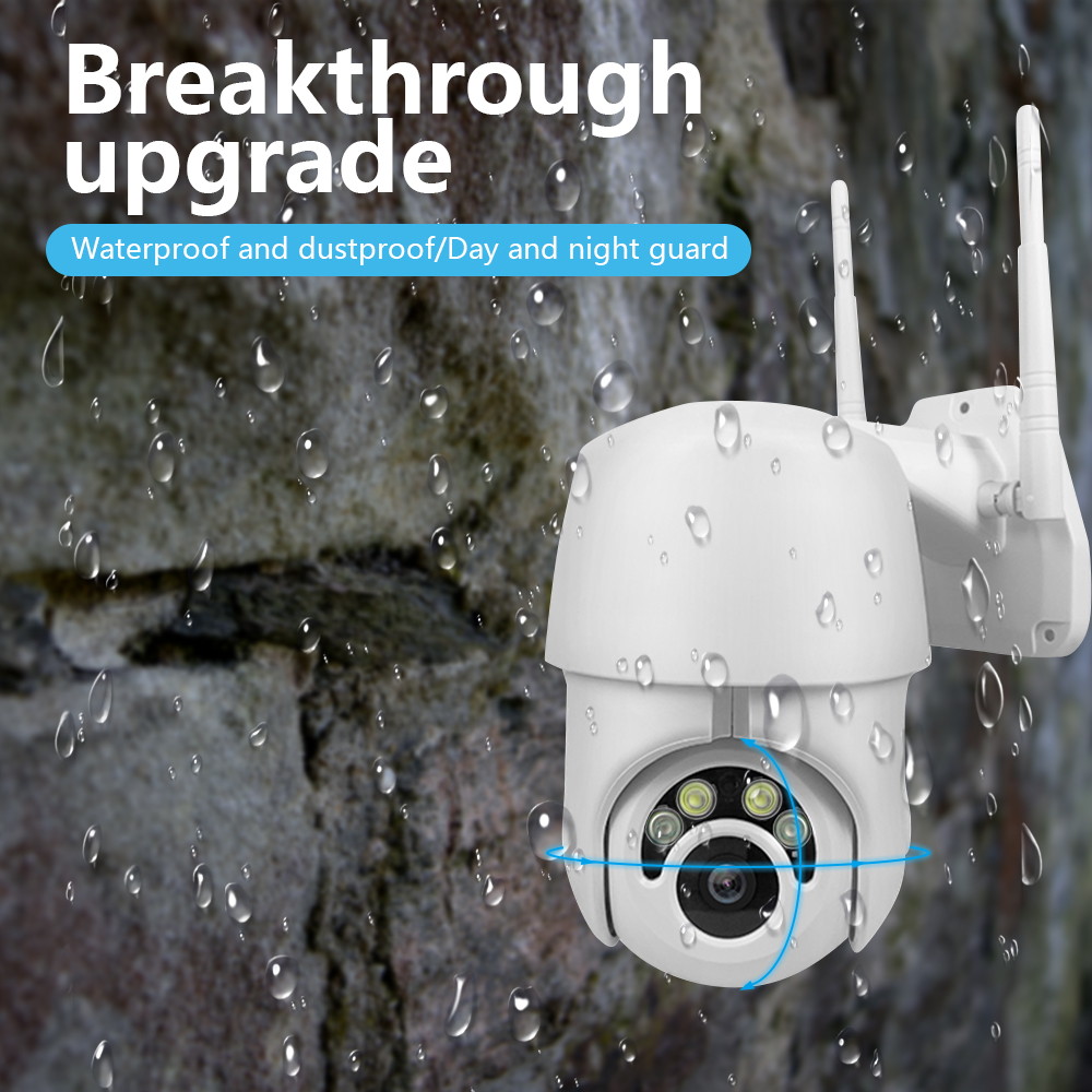 1080P PTZ Outdoor IP Camera Topmall1 Speed Wireless WiFi Security Camera Dome Auto-Tracking Pan Tilt Zoom 2MP Net Work Loop Recording CCTV Surveillance