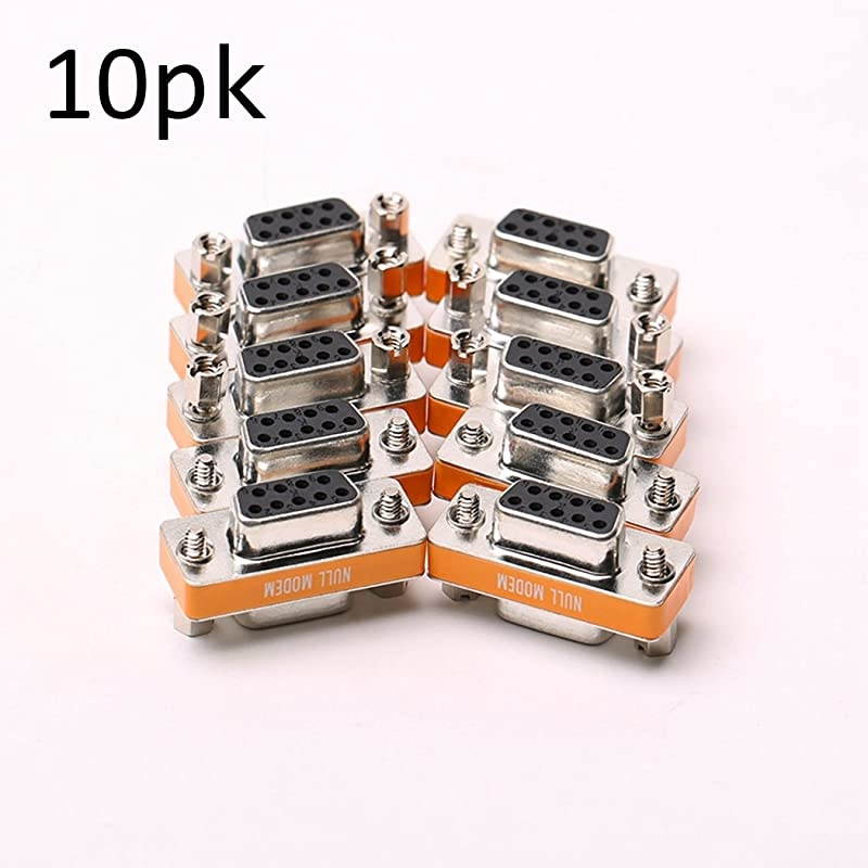 null modem female to female slimline data transfer serial port adapter 10 Pack