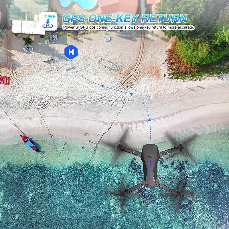 E520S GPS Drone with 4K Camera for Adults, 5G WiFi FPV Live Video GPS Return Home 32mins Flight Time Follow Me RC Professional Quadcopter for Adults Carrying Case and Two Batteries