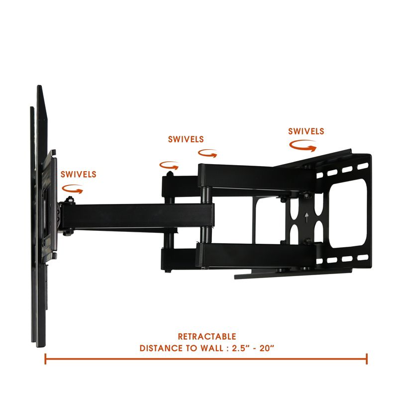 MegaMounts Full Motion Double Articulating Wall Mount for 32-70in Screens