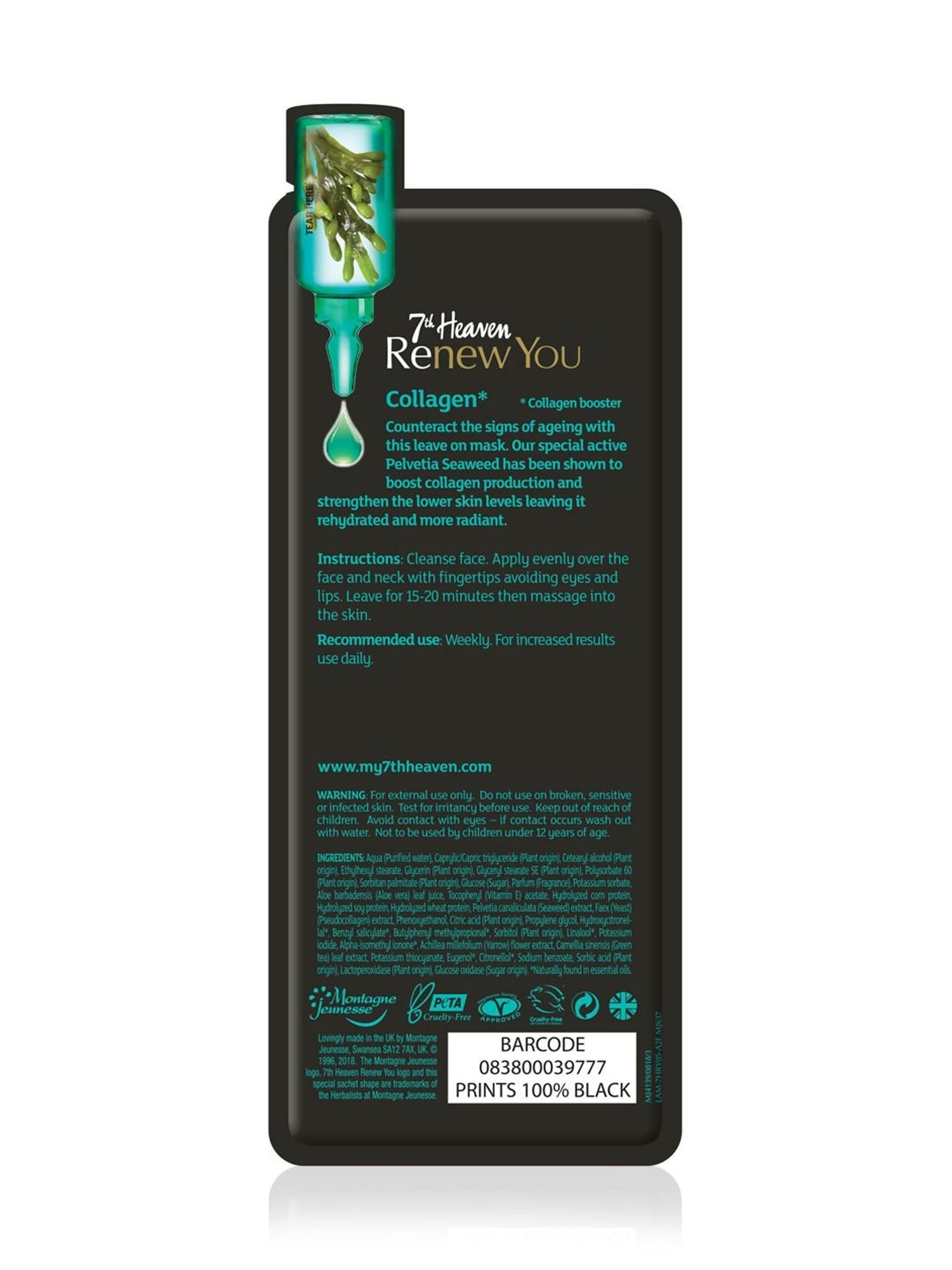 7th Heaven Renew You Collagen Cream Face Mask - 12 ml