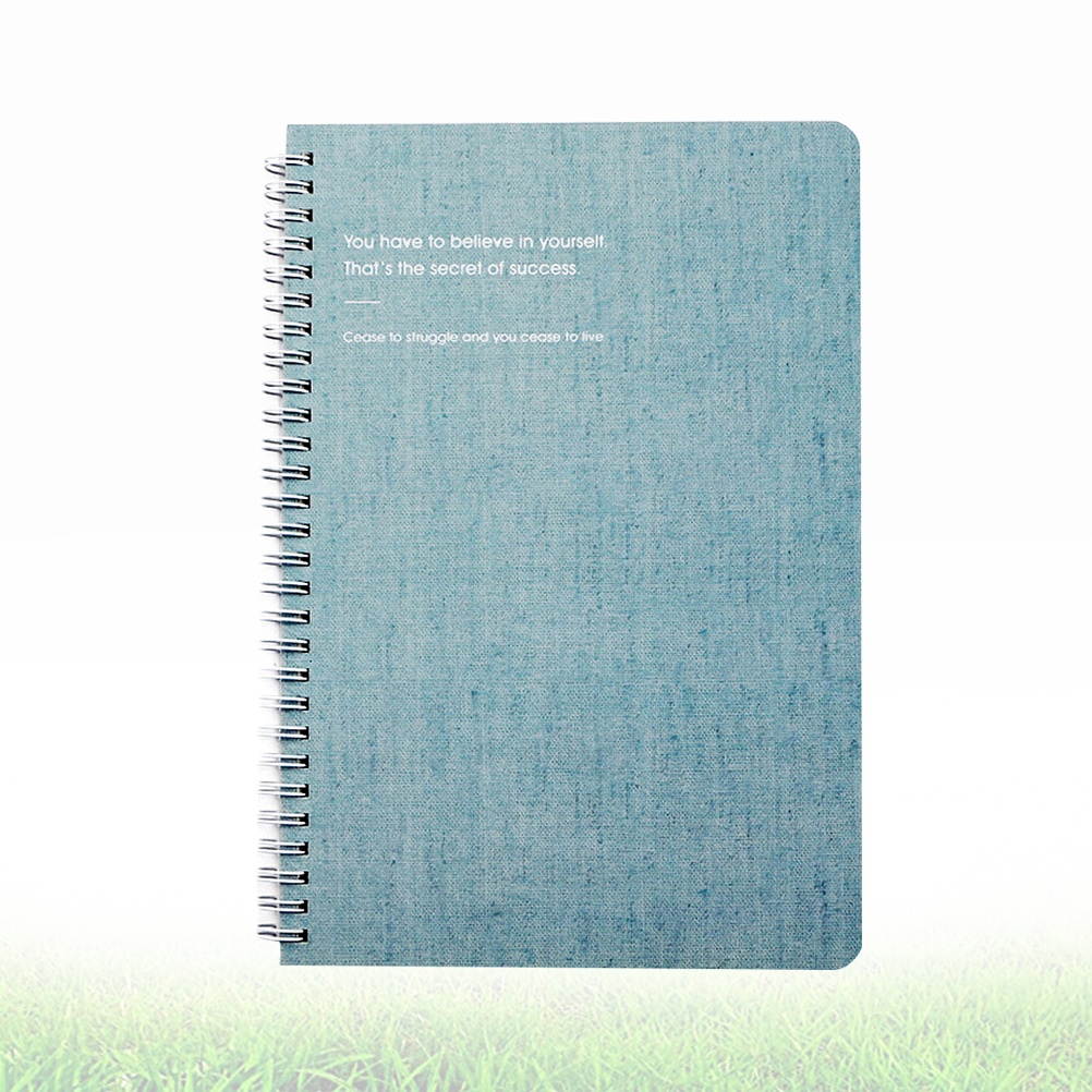 2pcs Side-spiral Notebooks Simple Cover Notepad Students Stationery Prcatical Work-book for Man Woman (A5 Black Blue)